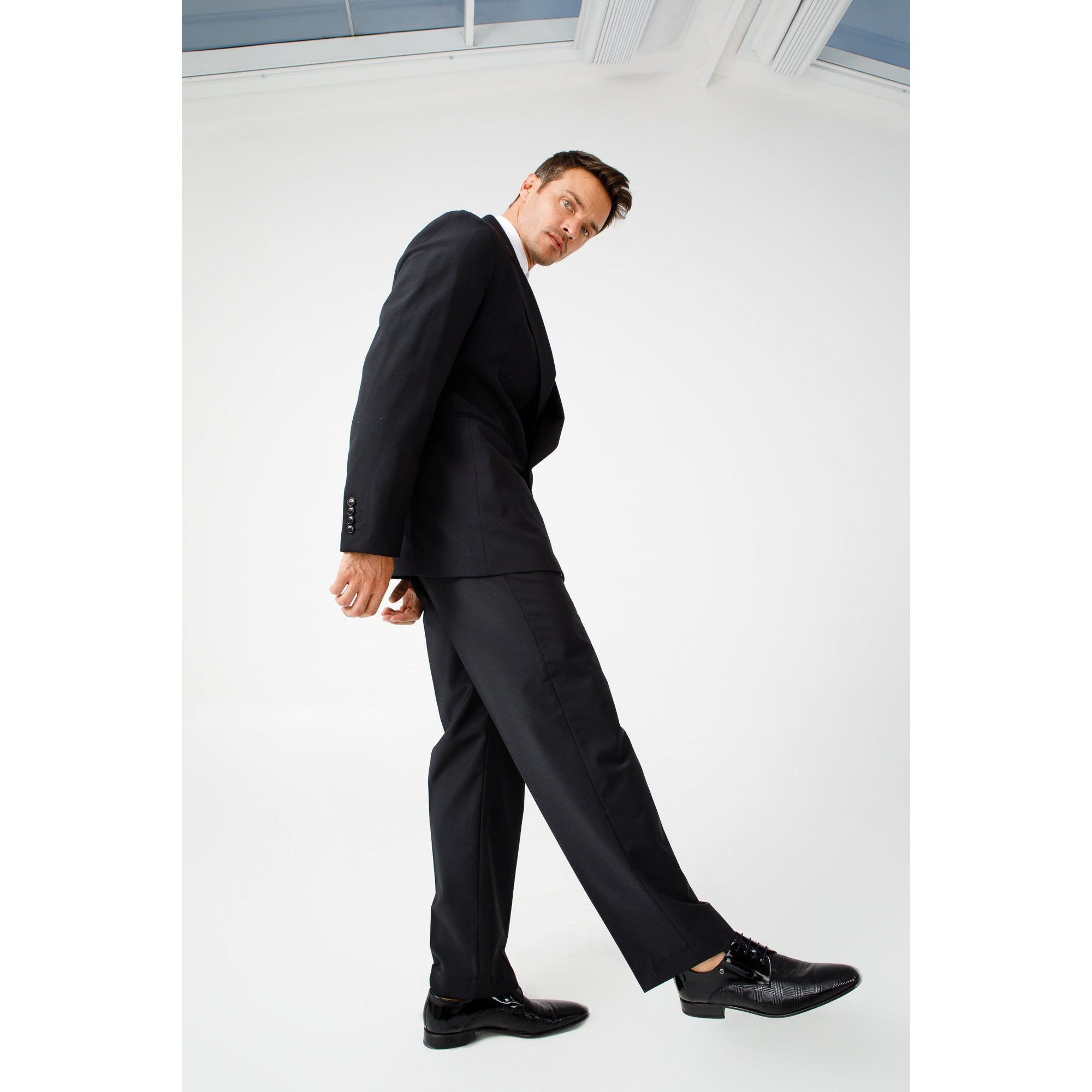 The San Severo Black Patent Leather Derby Men Shoe