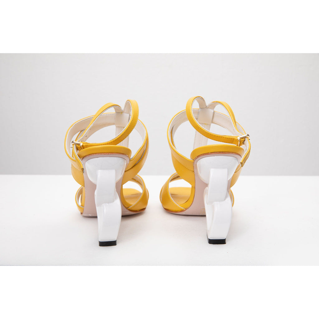 The Duffryn Yellow T-Strap Leather Women Sandal