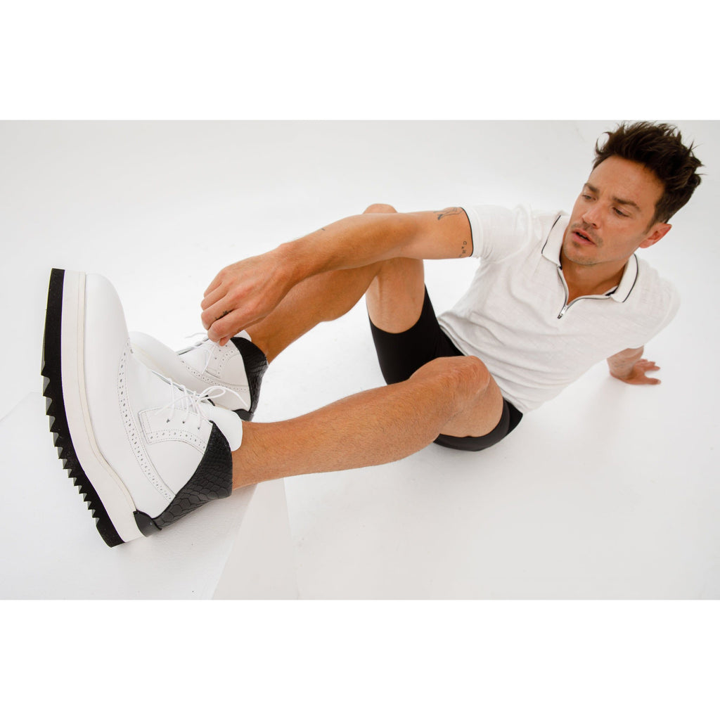The Kagan White Wingtip Chukka Men Sneaker Boot
