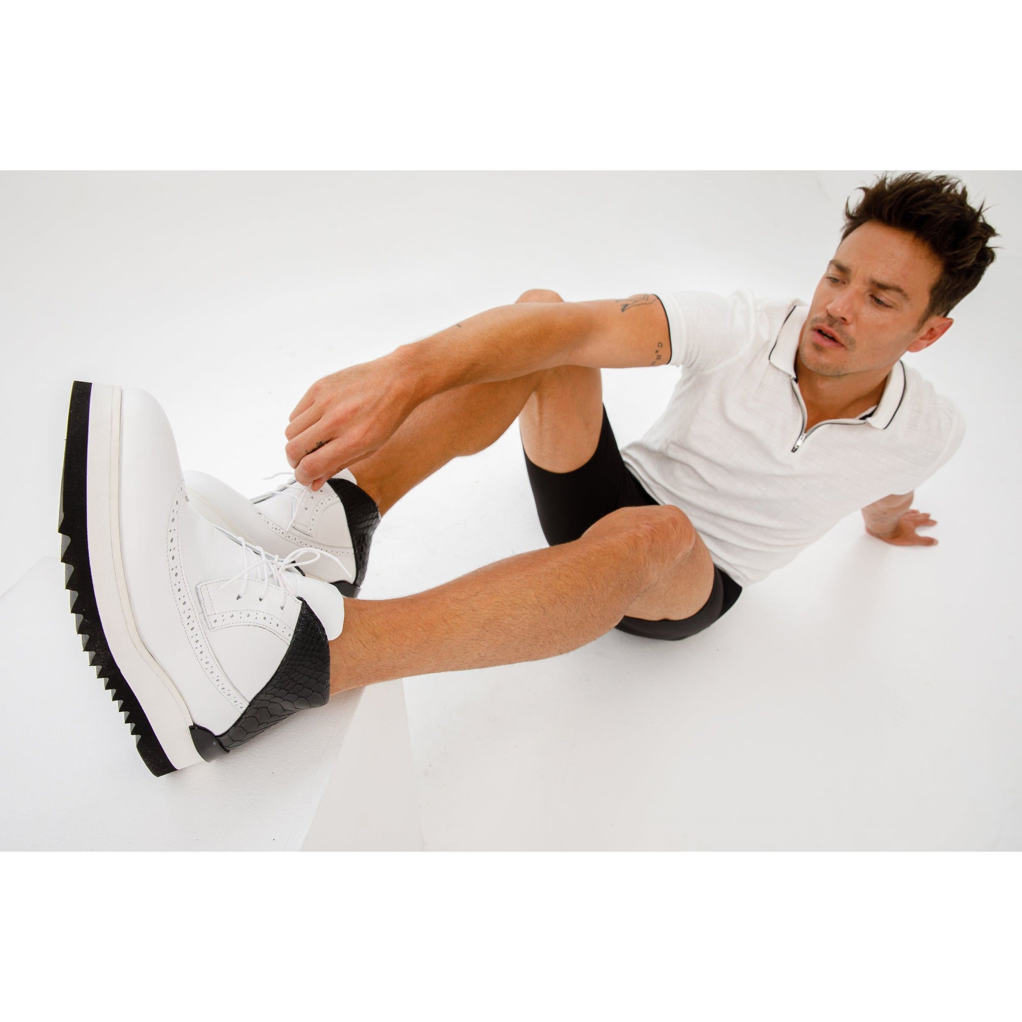 The Kagan White Wingtip Chukka Men Sneaker Boot