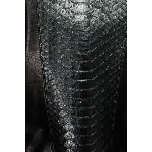 The Nayro Snake Black Leather Women Jacket