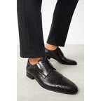The Porto Alegre Black Leather Derby Men Shoe