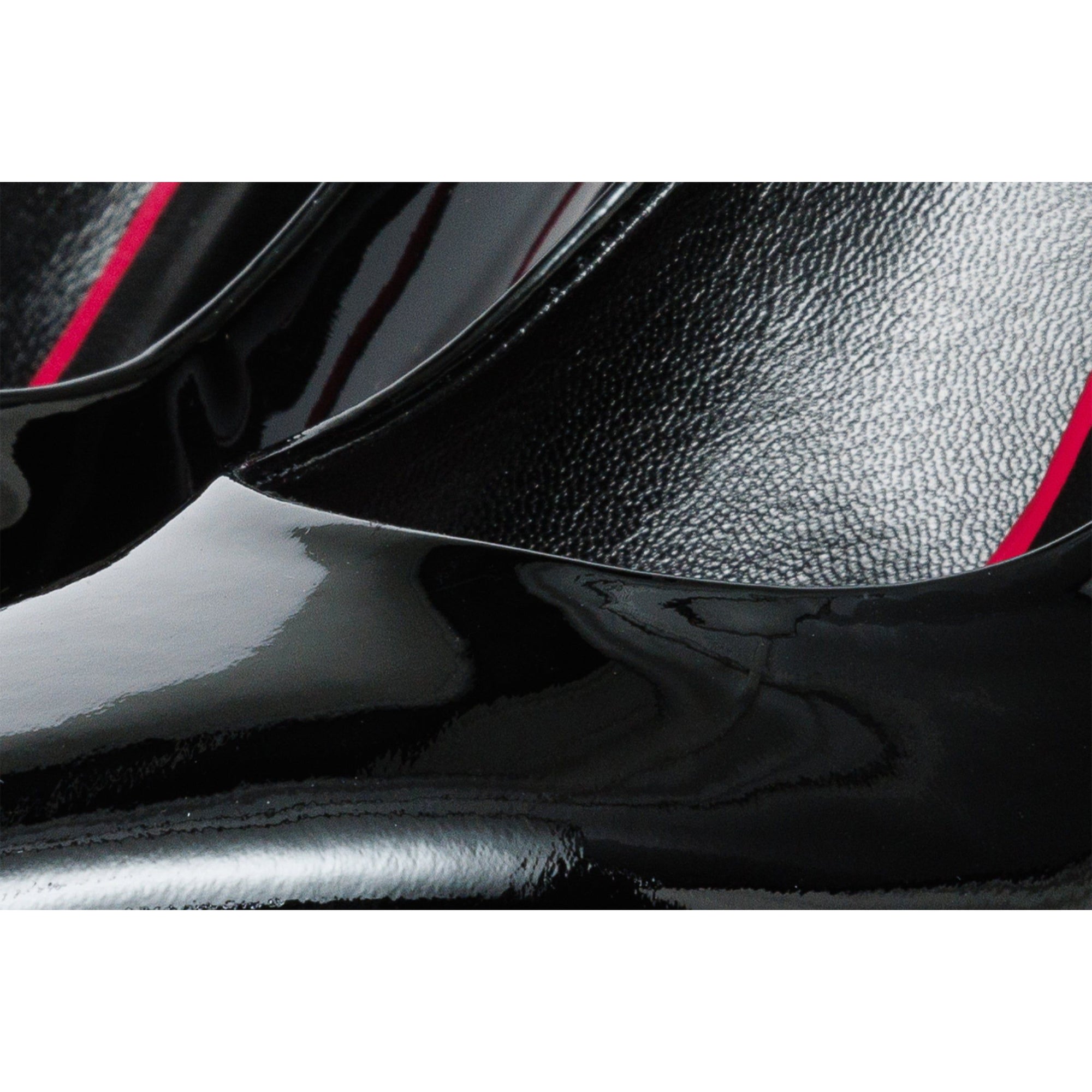 The Ege Black Patent Leather Pump Fuchsia Sole Women Shoe