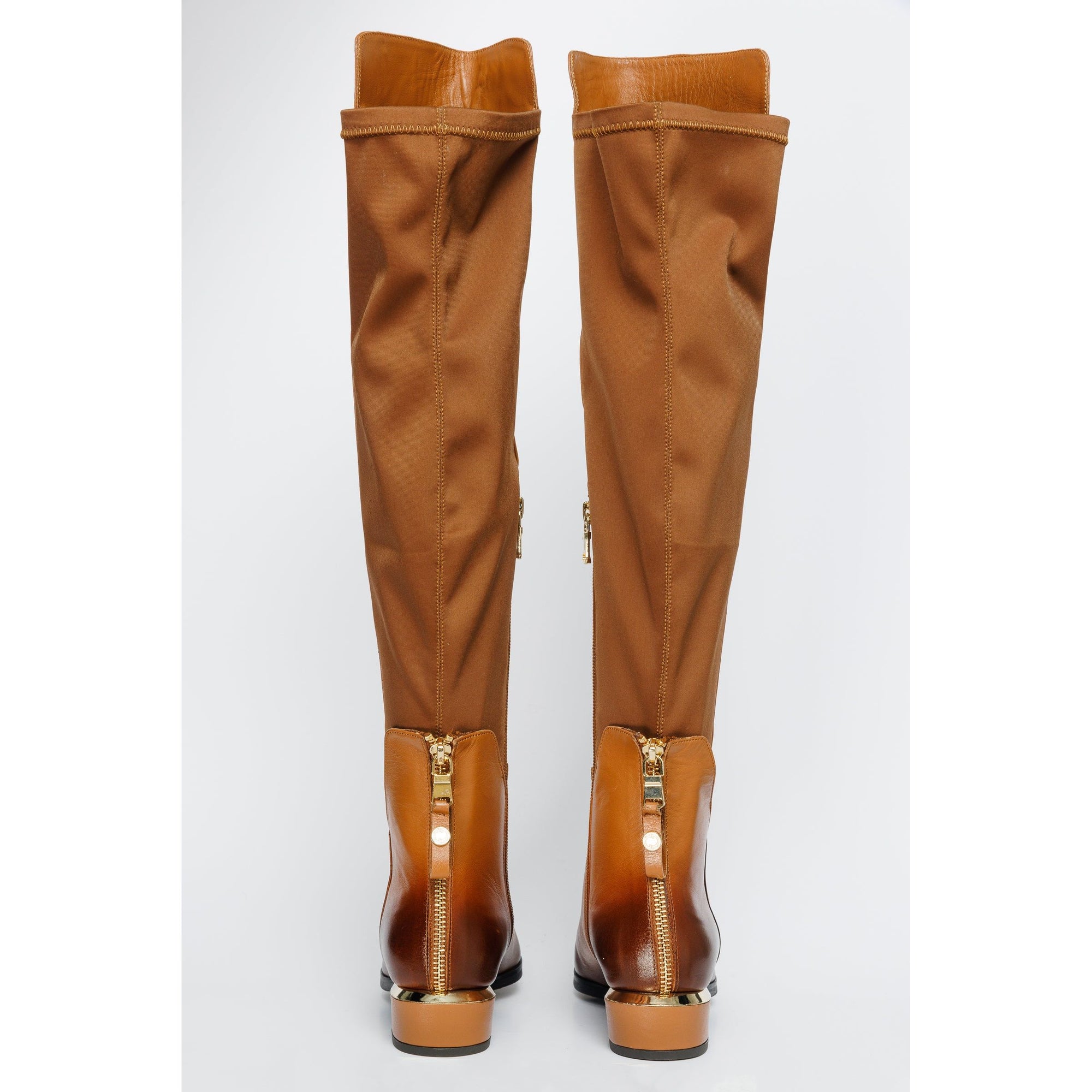 The Fairoks Tan Leather Knee High Women Boot