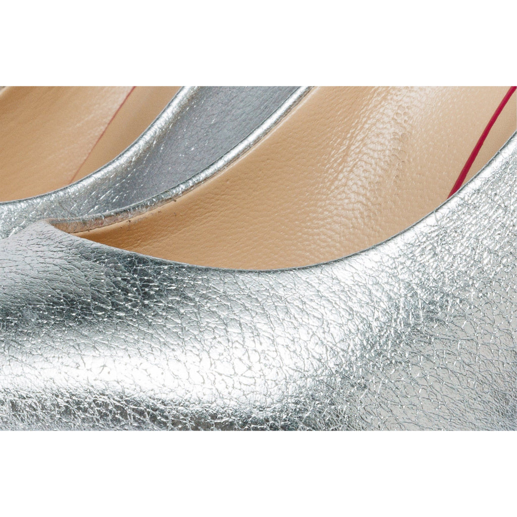 The Ege Silver Leather Pump Fuchsia Sole Women Shoe