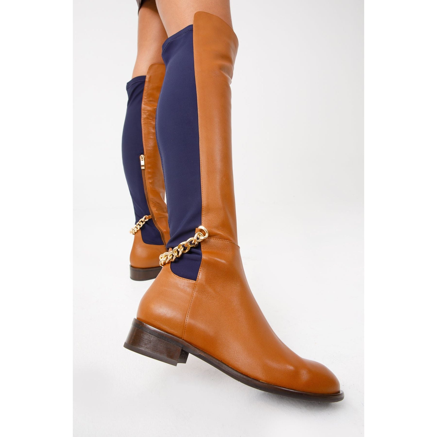 The Tallin Tan Leather Knee High Women Boot