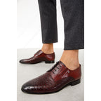 The Porto Alegre Burgundy Leather Derby Men Shoe