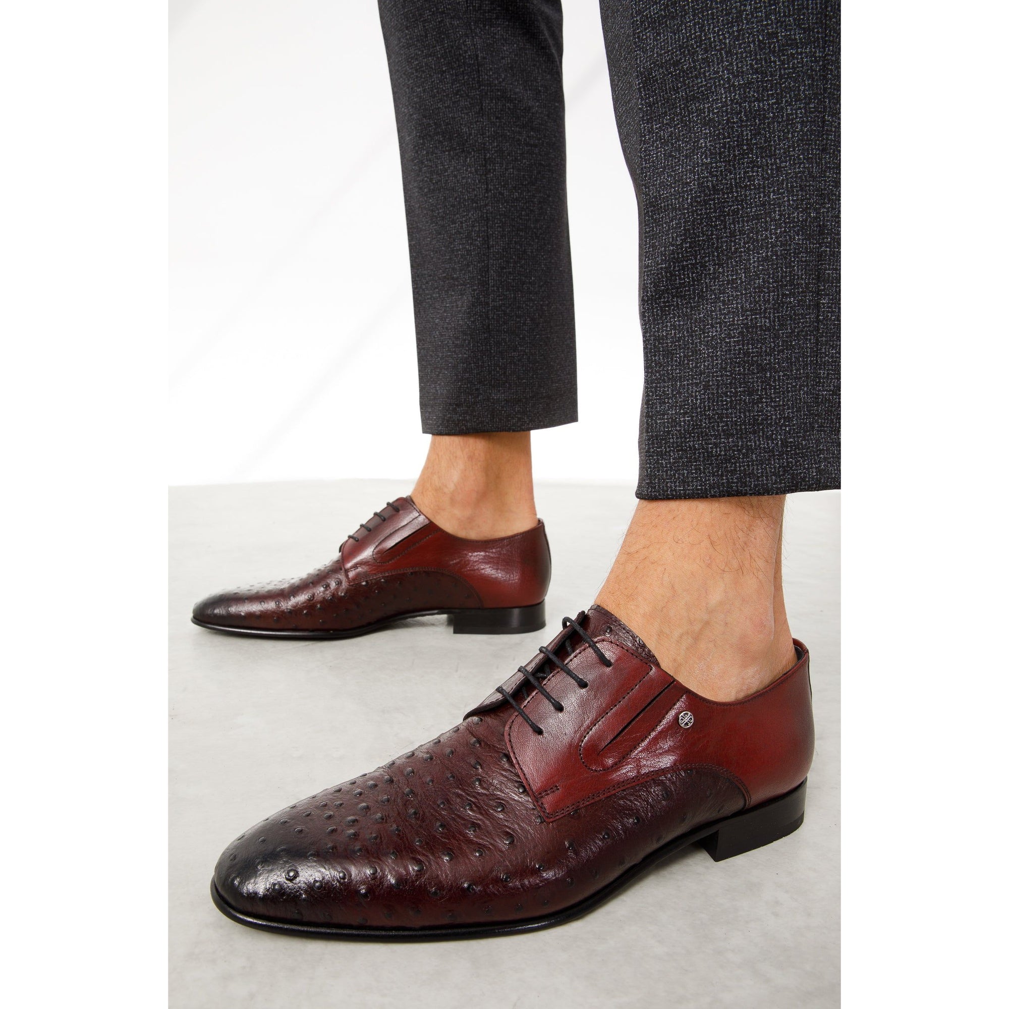 The Porto Alegre Burgundy Leather Derby Men Shoe