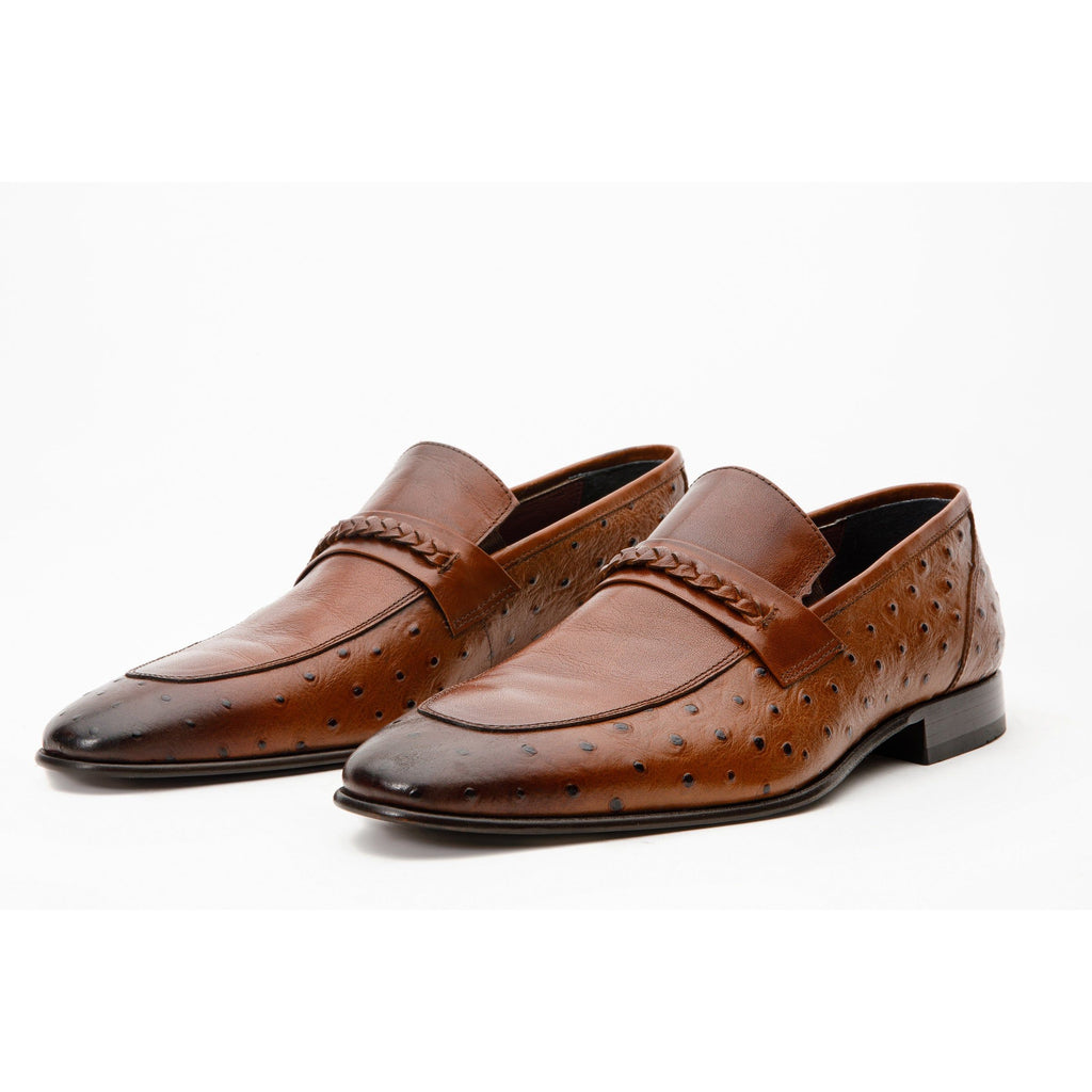 The Johannesburg Brown Leather Dress Loafer Men  Shoe