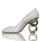 The Belem White Leather Pump Final Sale!