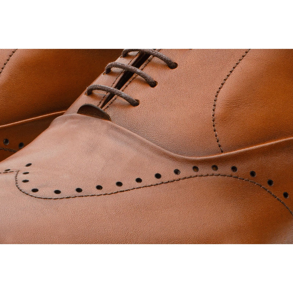 The Roma Tan Leather Wingtip Oxford Men Shoe