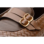 Vinci The Vatra Tan Woven Double Monk Strap Men Shoes