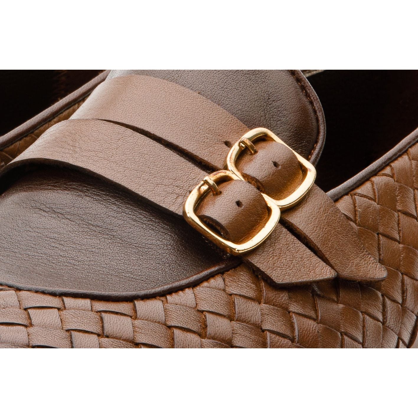 Vinci The Vatra Tan Woven Double Monk Strap Men Shoes