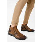 The Montreal Brown Leather Casual Zip-Up Ankle Men Boot