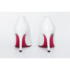 The Ege White Leather Pump Fuchsia Sole Women Shoe