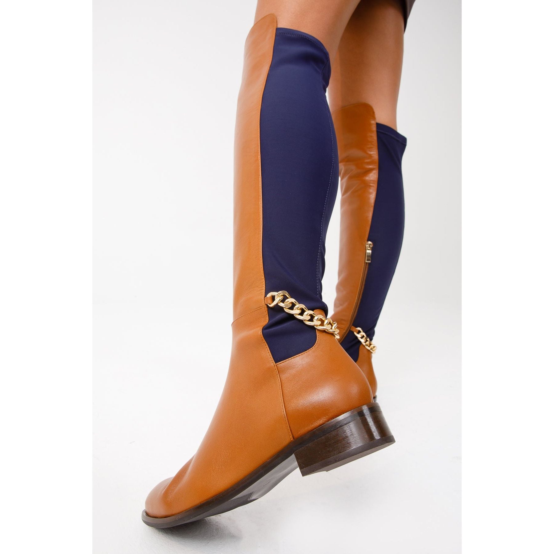 The Tallin Tan Leather Knee High Women Boot