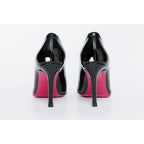 The Ege Black Patent Leather Pump Fuchsia Sole Women Shoe