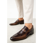 The Kazablanka Brown Leather Bit Loafer Men  Shoe