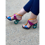 The Duffryn Multicolor T-Strap Leather Women Sandal