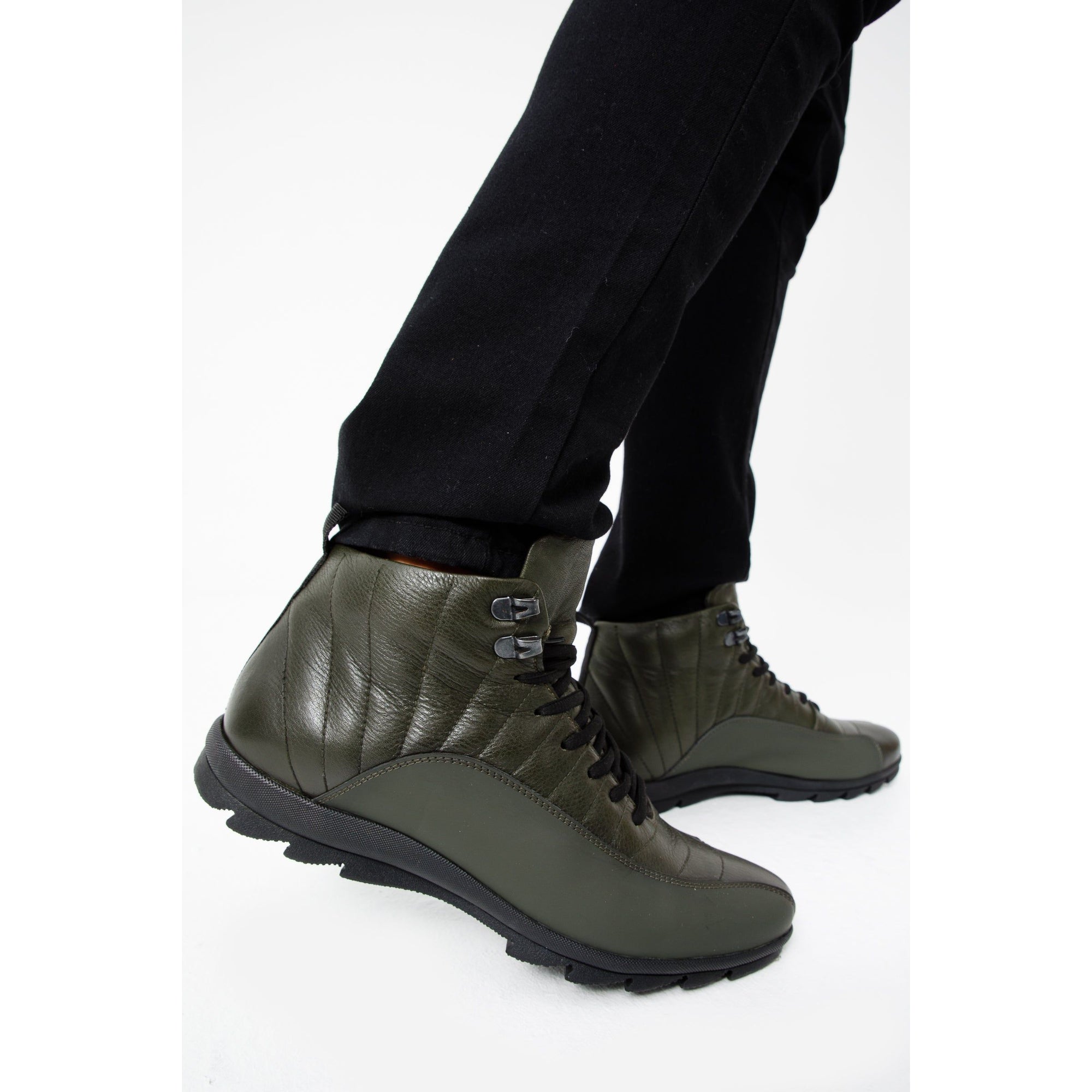 The Merter Green Leather Casual Lace-Up Men Boot Final Sale!