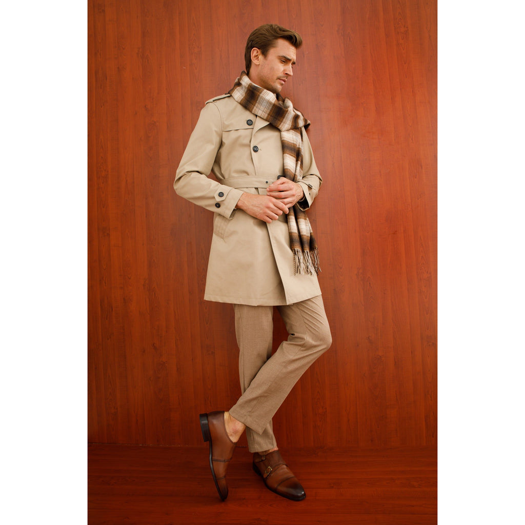 The Essen Brown Cap Toe Double Monk Strap Men Shoe