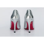 The Ege Silver Leather Pump Fuchsia Sole Women Shoe