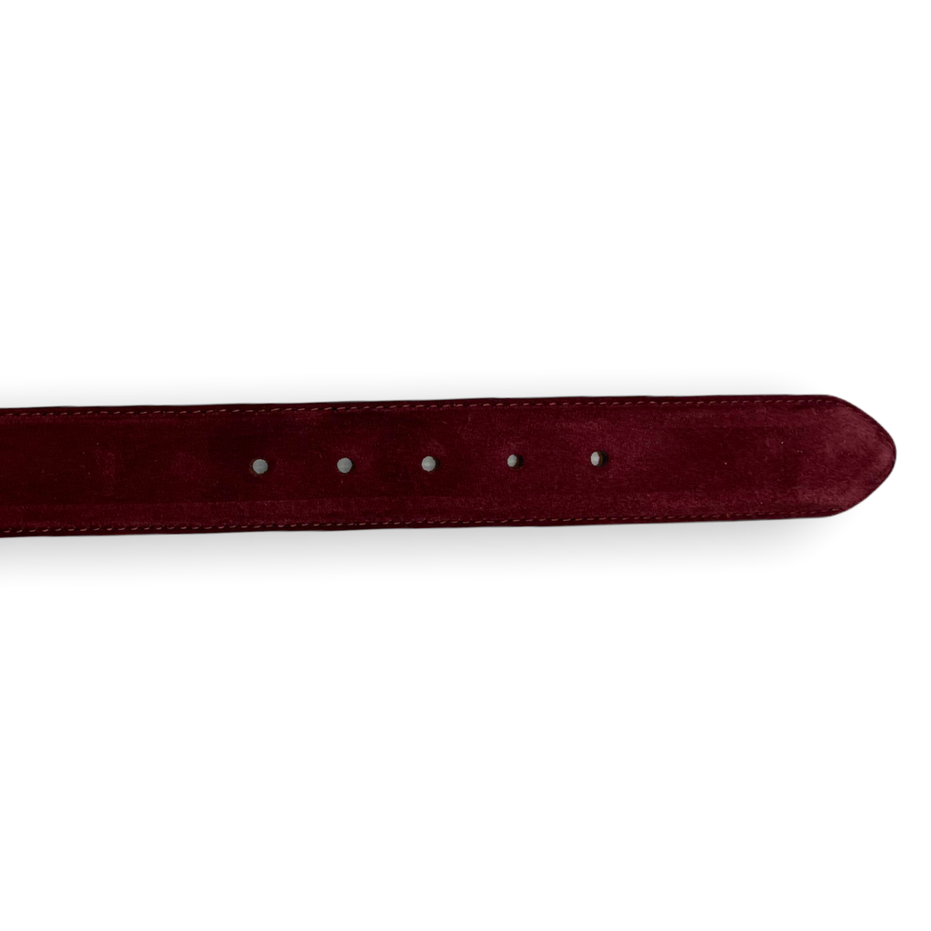 The Bari Burgundy Suede Leather Belt