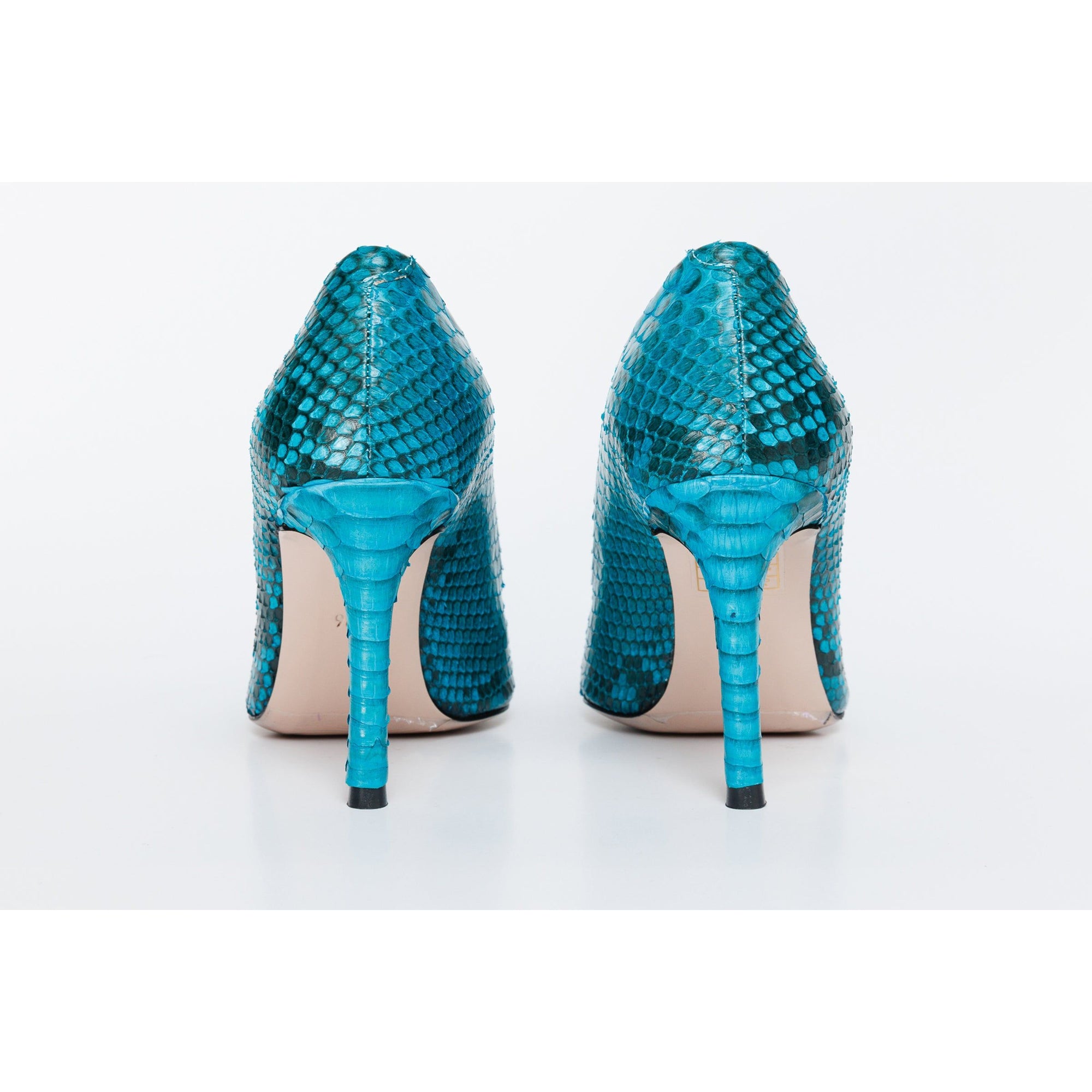 The Queenn Turquoise Snake Leather Pump Women Shoe