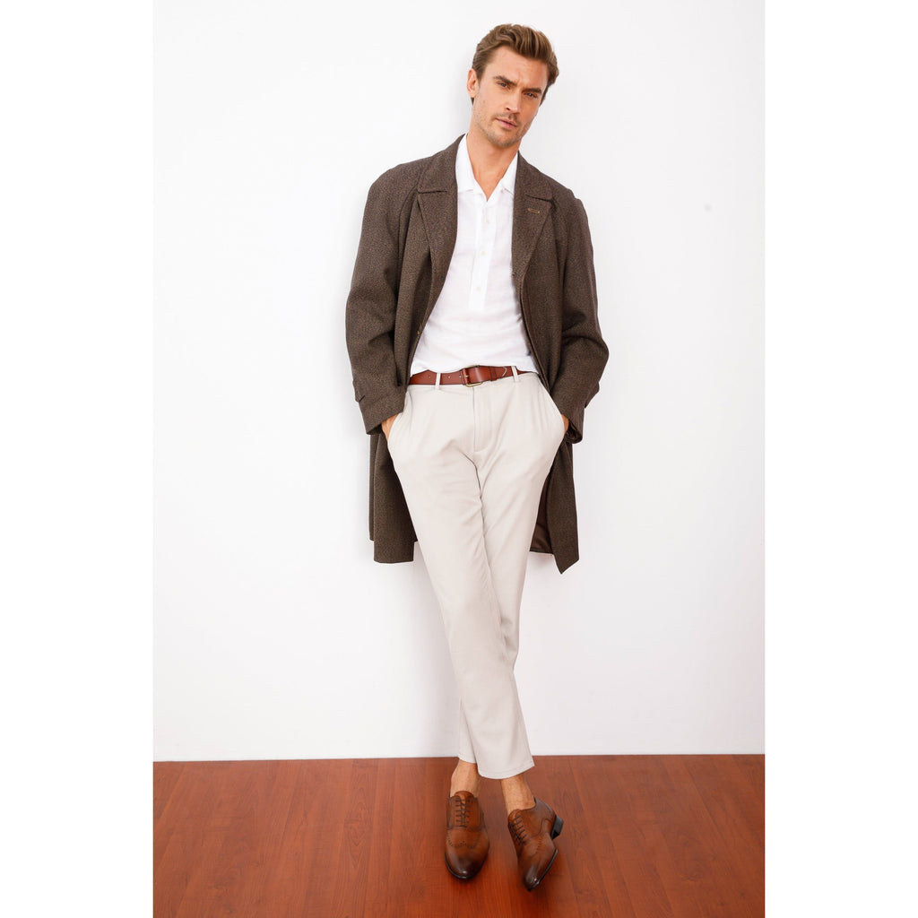 The Roma Tan Leather Wingtip Oxford Men Shoe