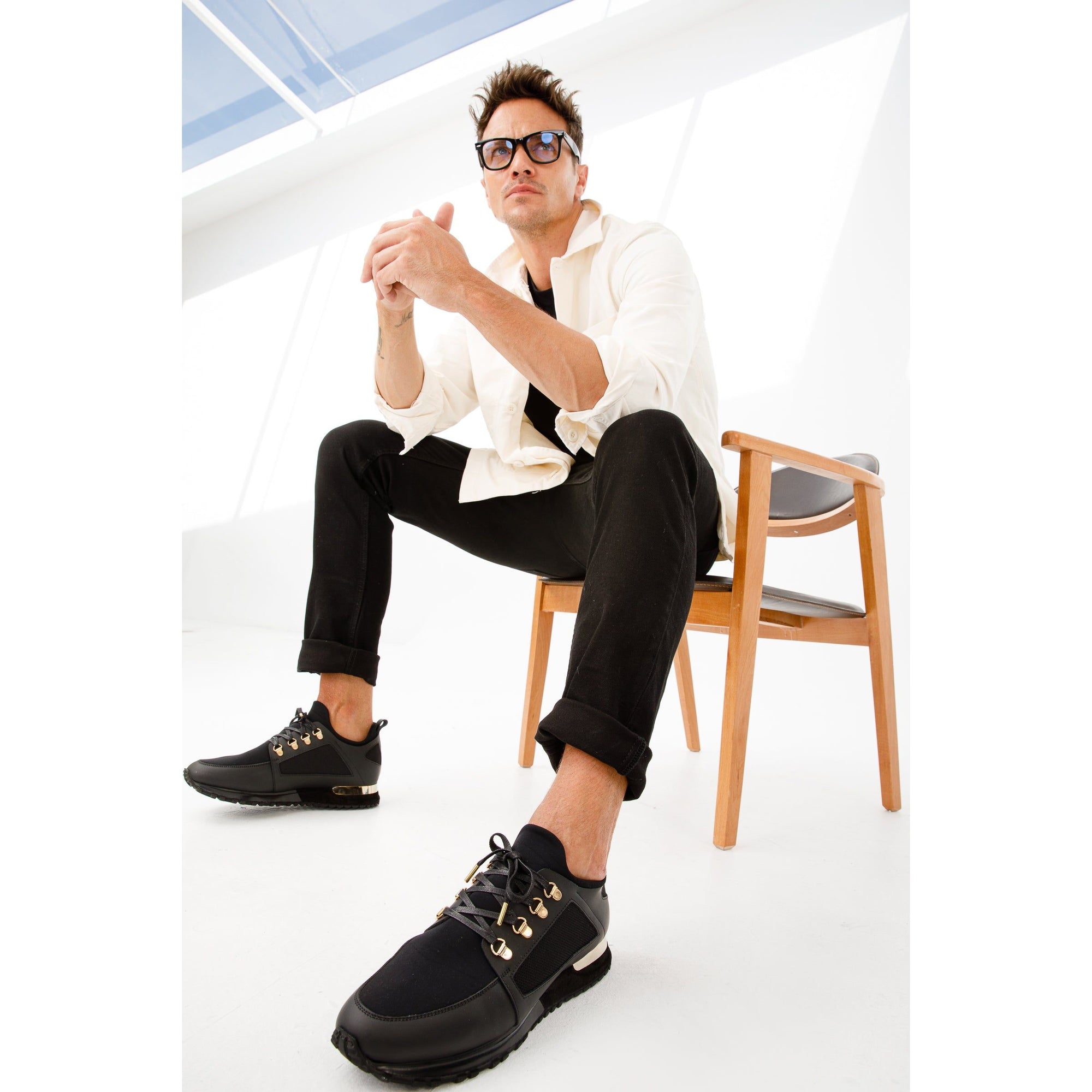 Vinci The Emir Black Leather Men Sneaker