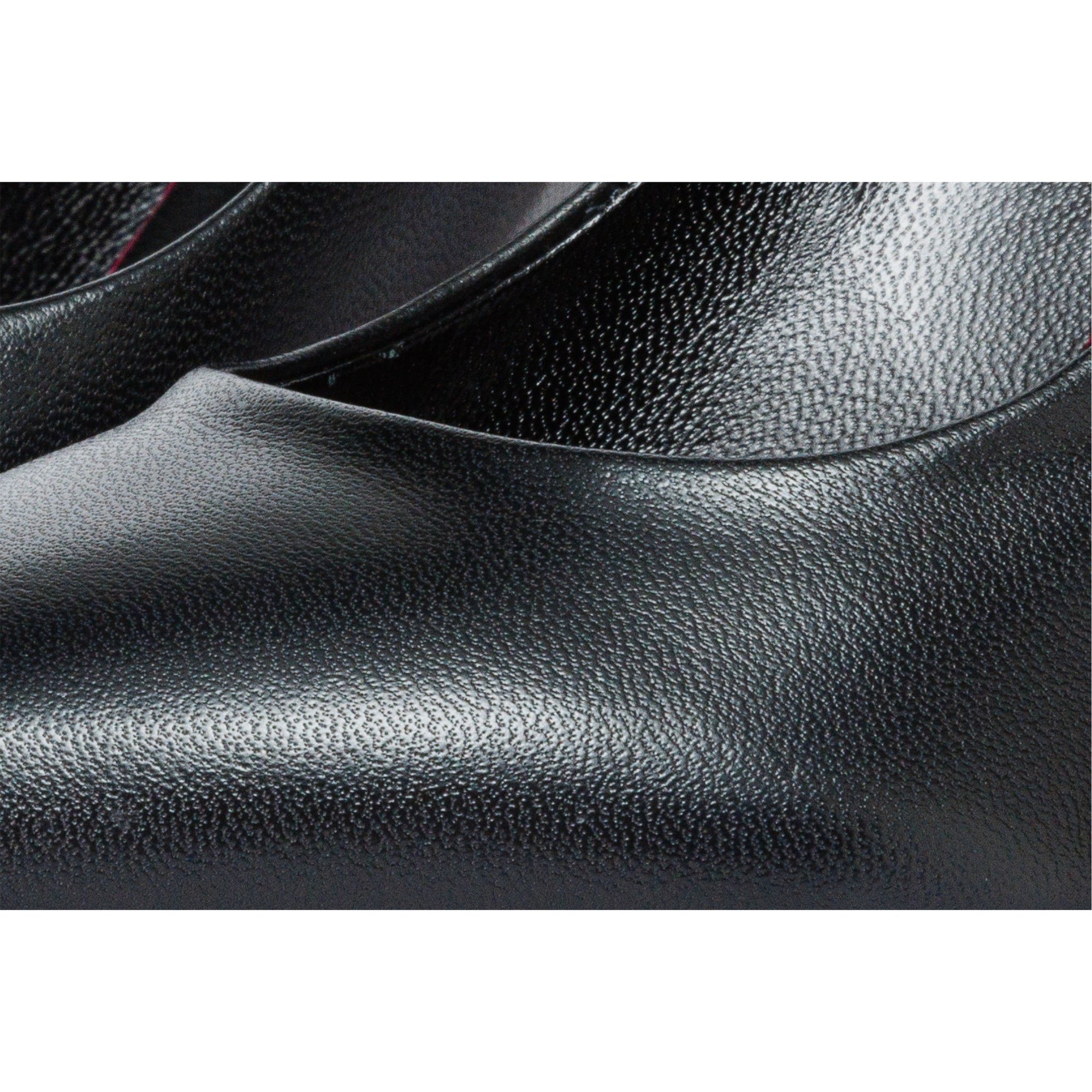 The Ege Black Leather Pump Fuchsia Sole Women Shoe