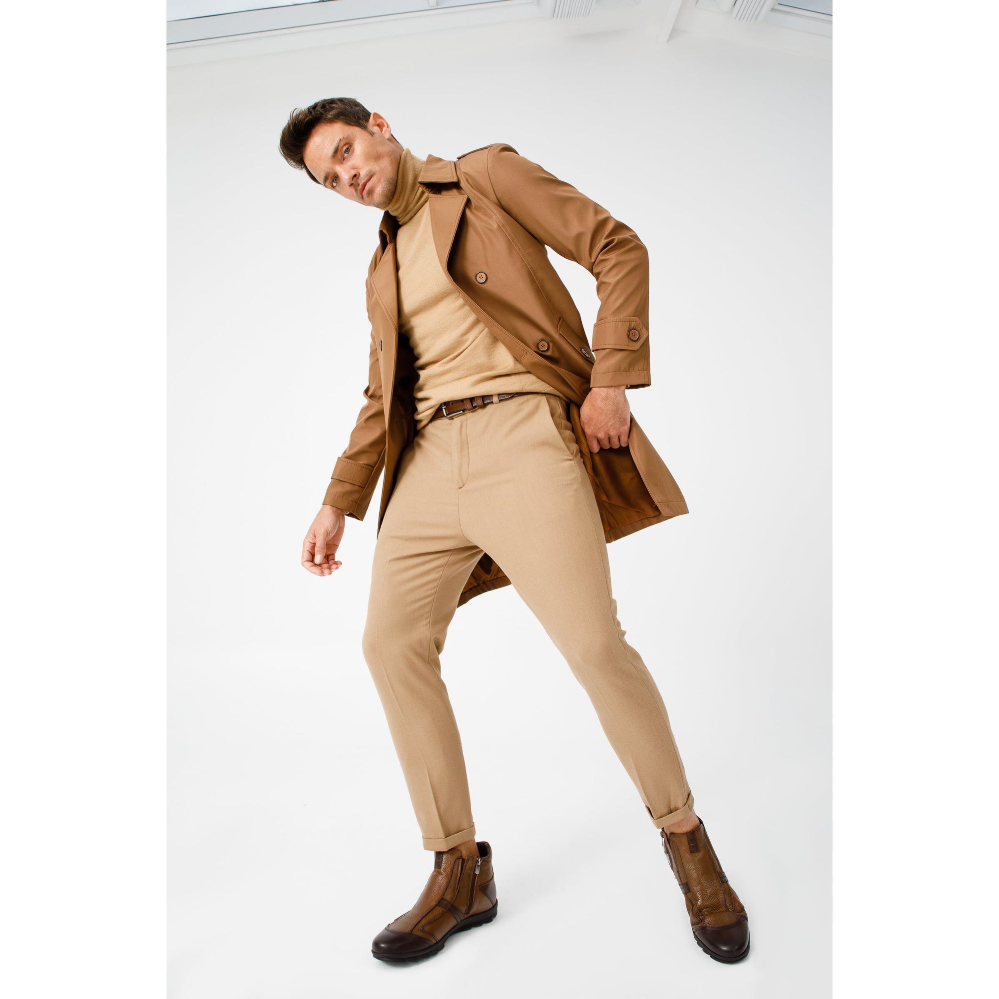 The Montreal Brown Leather Casual Zip-Up Ankle Men Boot
