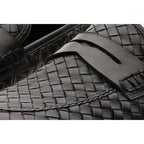 The Grand Woven Leather Black  Men Shoe Penny Loafer