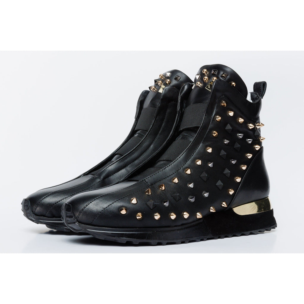The Infanta High-Top Black Spike Leather Women Sneaker Limited Edition
