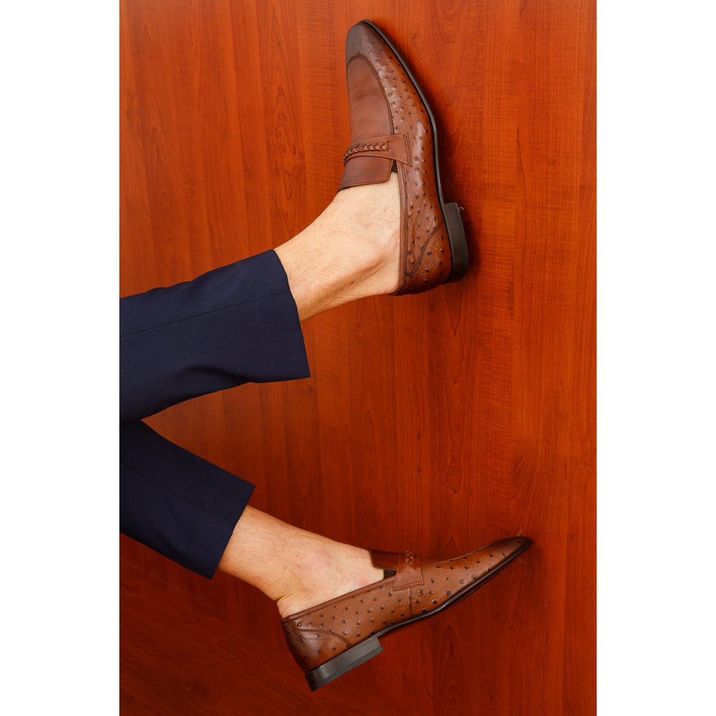 The Johannesburg Brown Leather Dress Loafer Men  Shoe