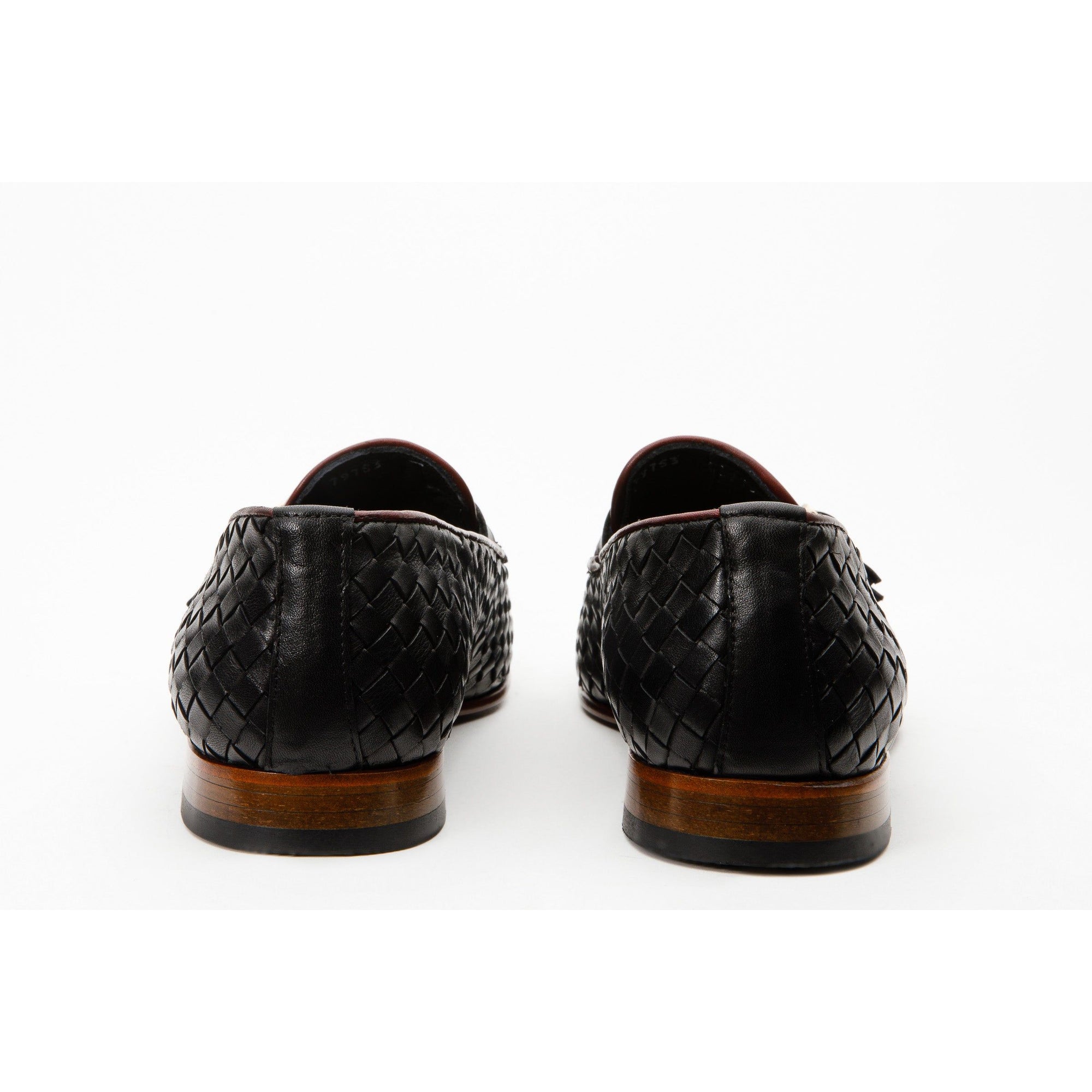 The Vatra Black & Burgundy Woven Double Monk Strap Men Shoe