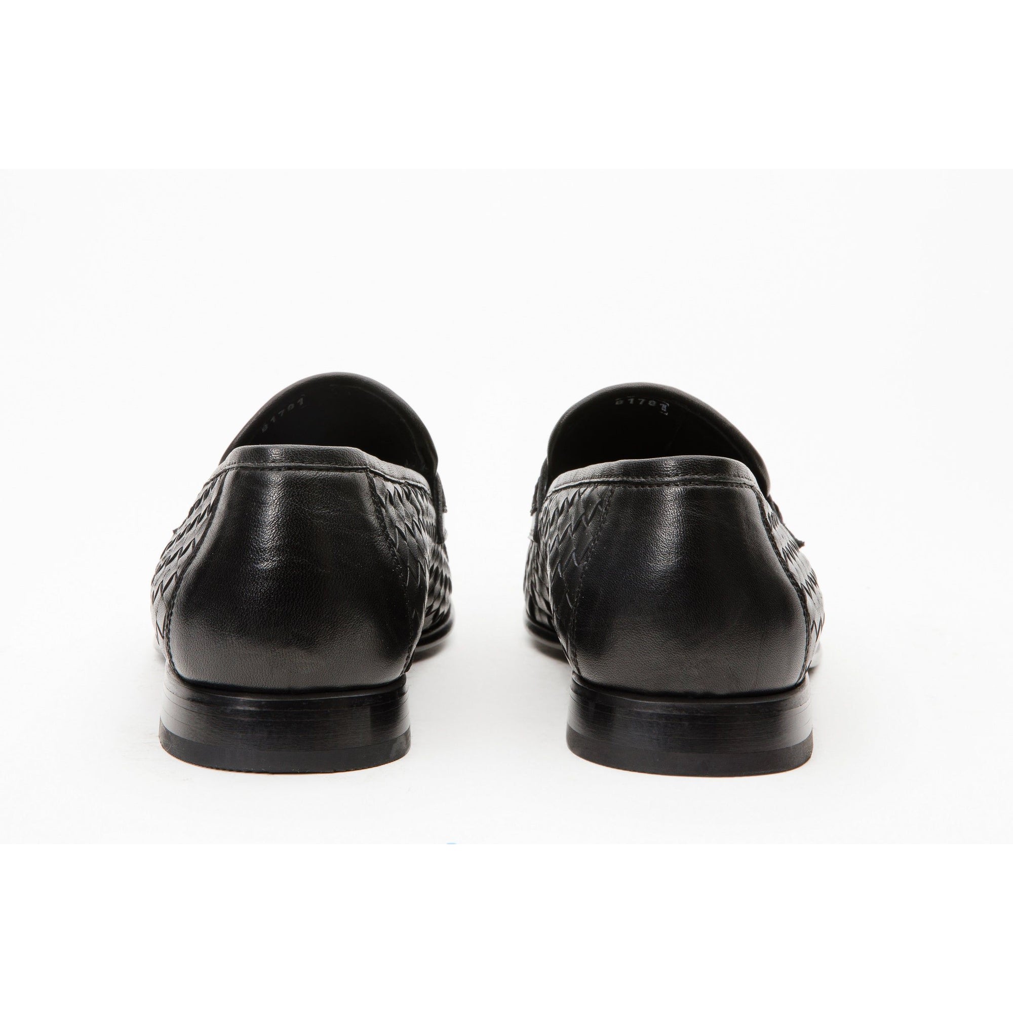 The Grand Woven Leather Black  Men Shoe Penny Loafer