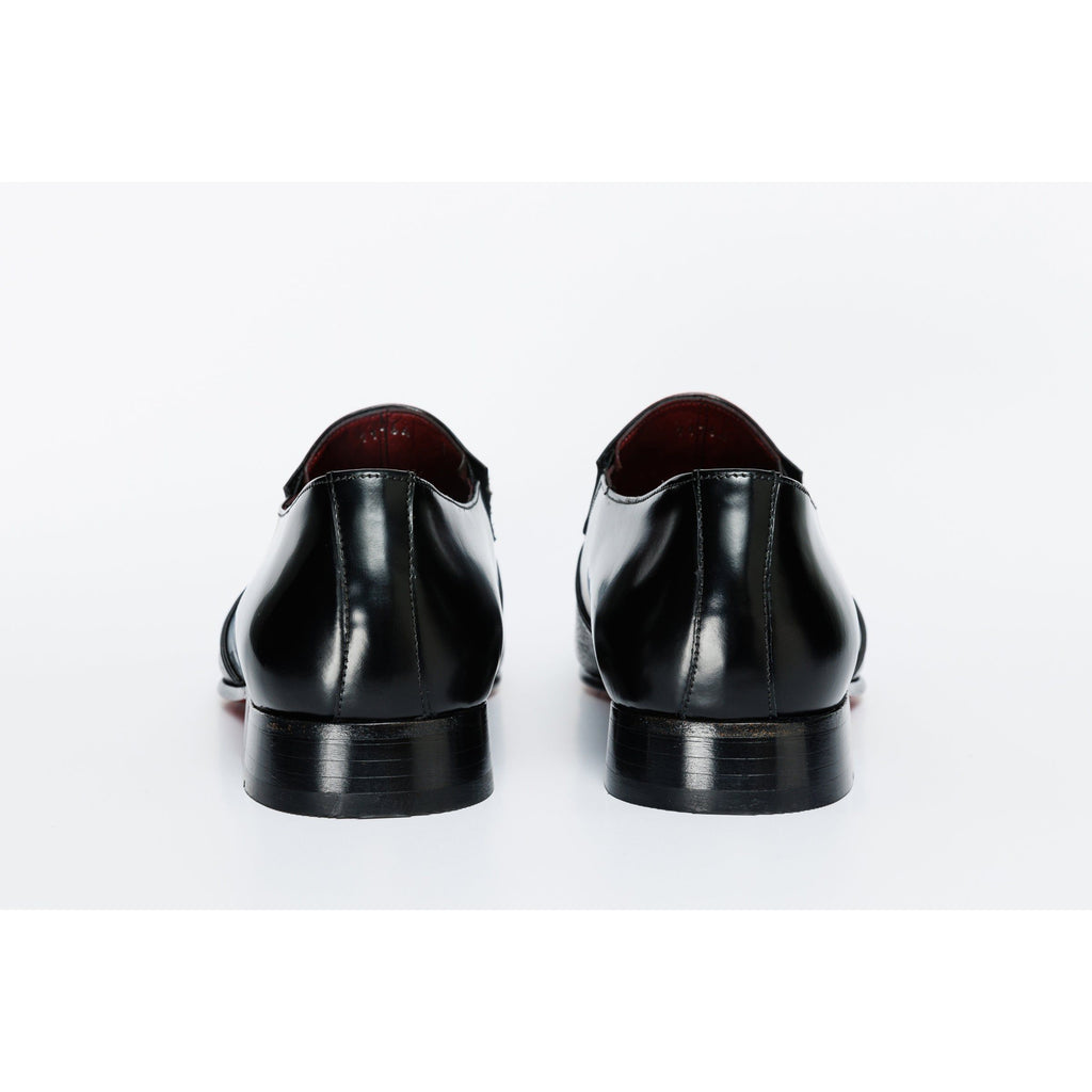 The Everest Black Leather Cap Toe Dress Loafer Men Shoe