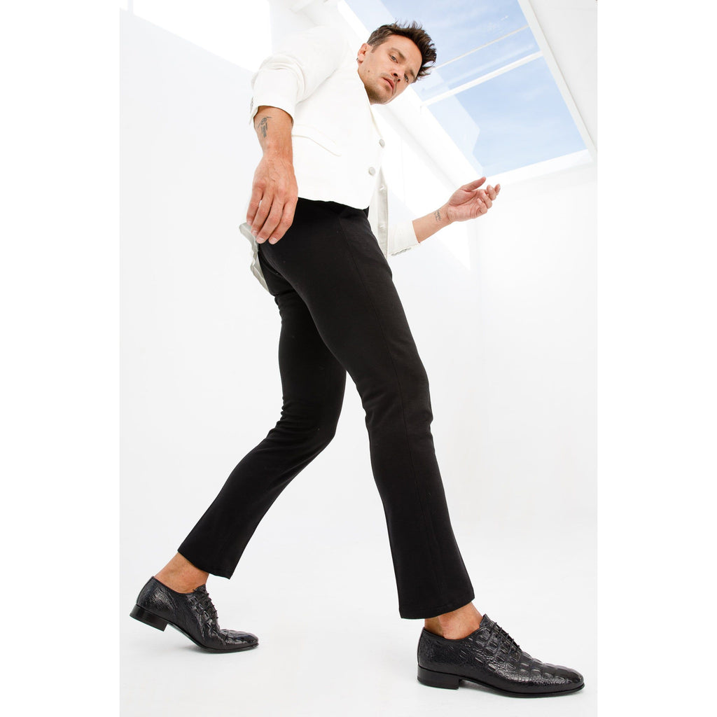 The Randor Black Crocodile Leather Oxford Men Shoe