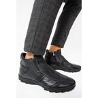 The Montreal Black Leather Casual Zip-Up Ankle Men Boot