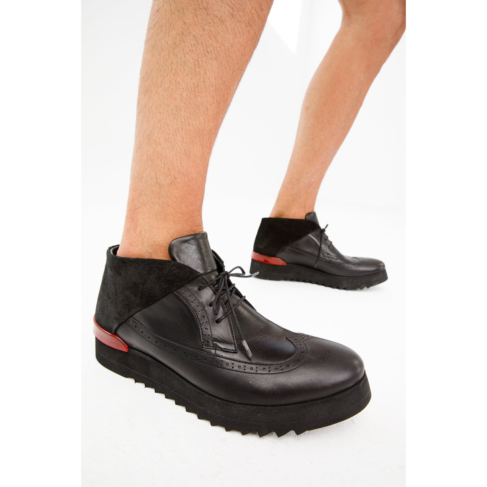 The Kagan Black Wingtip Chukka Men Sneaker Boot