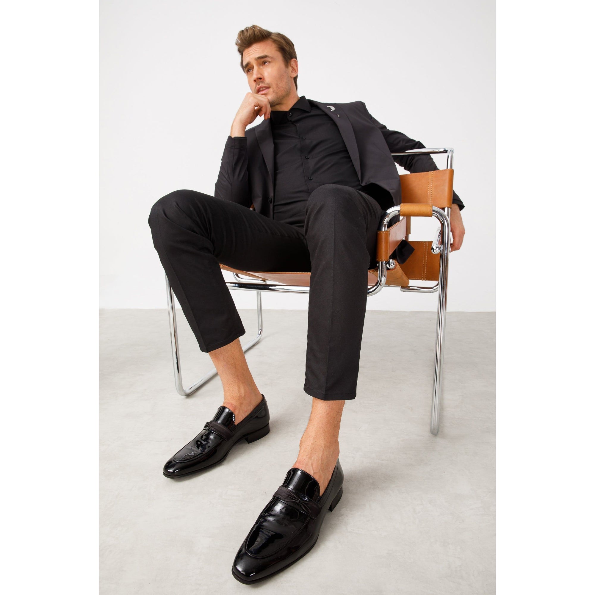 The Dodoma Black Patent  Leather Loafer Men Shoe