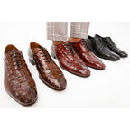 The Randor Burgundy Crocodile Leather Oxford Men Shoe