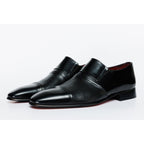 The Everest Black Leather Cap Toe Dress Loafer Men Shoe