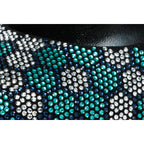 The Doha Turqoise Glitter Leather Block Pump Women Shoe