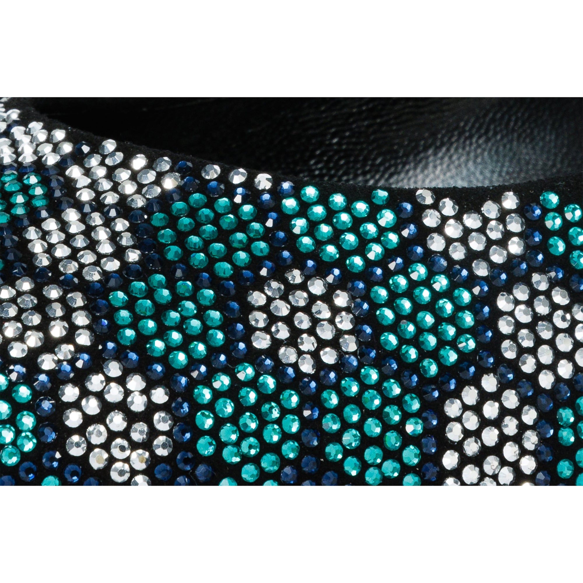 The Doha Turqoise Glitter Leather Block Pump Women Shoe