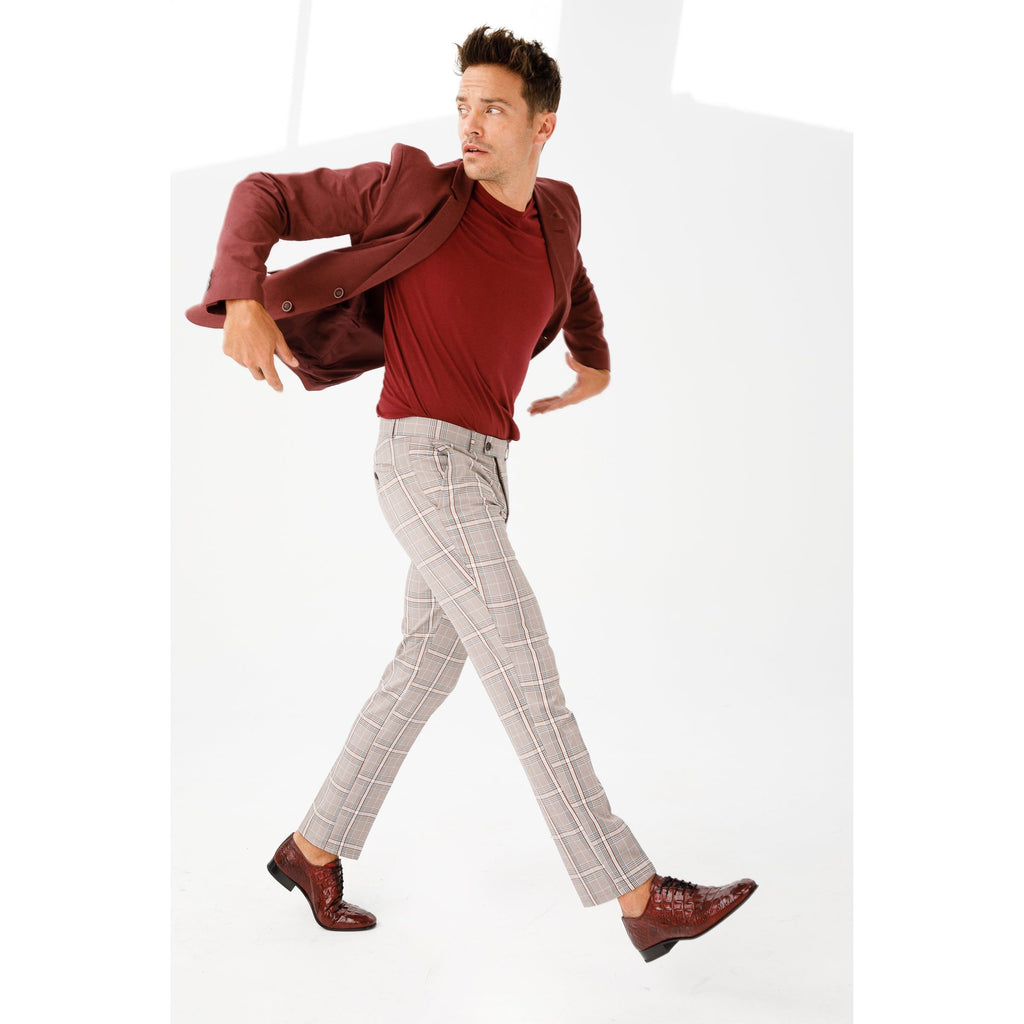 The Randor Burgundy Crocodile Leather Oxford Men Shoe