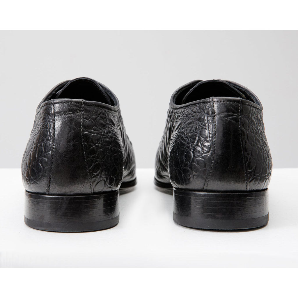 The Randor Black Crocodile Leather Oxford Men Shoe