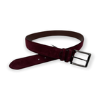 The Bari Burgundy Suede Leather Belt