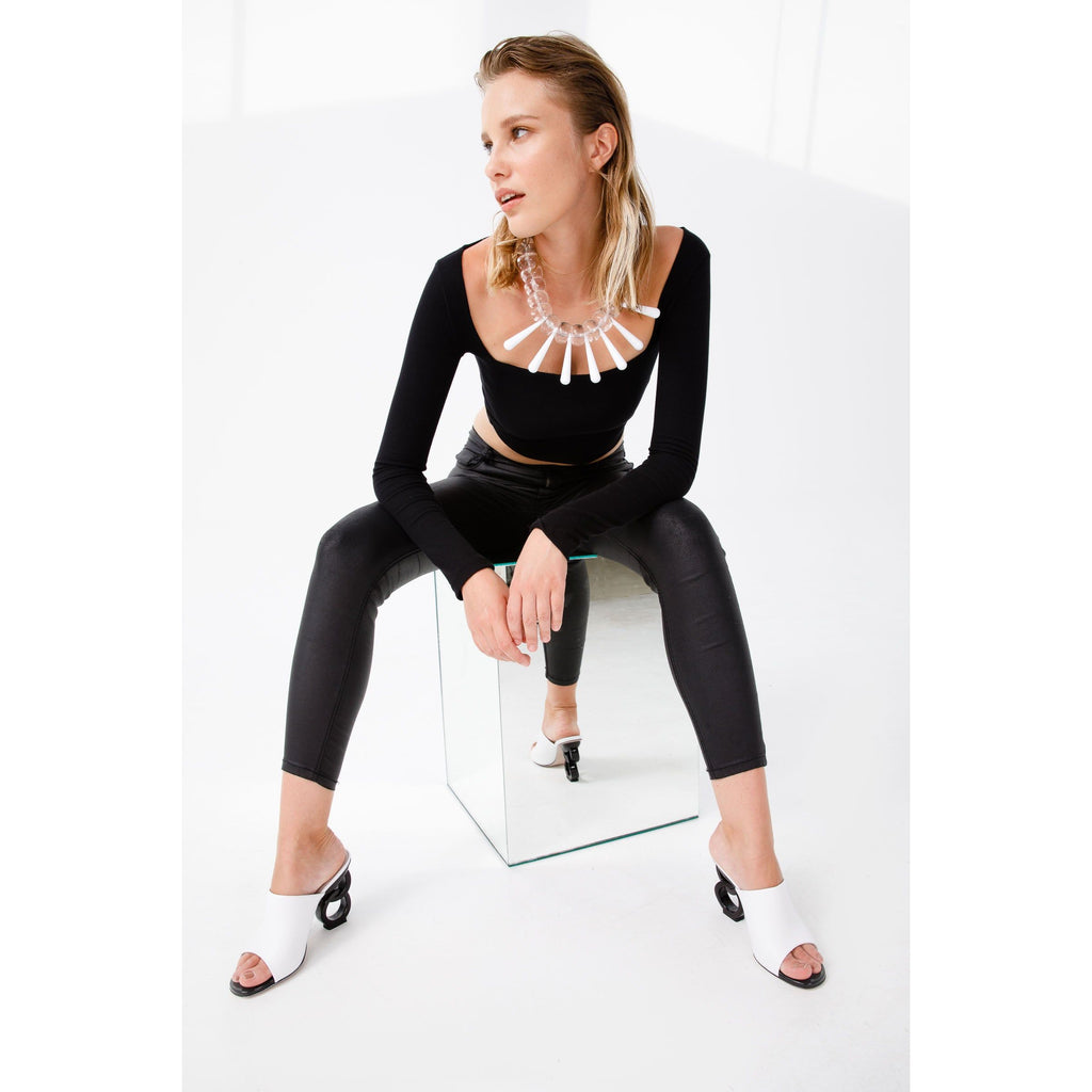 The Cymmer White Leather Women Sandal